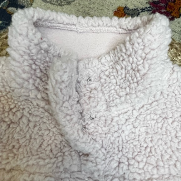 OshKosh pale pink fleece pullover SZ 3T. Snap high neck. Elastic waist - Picture 3 of 10